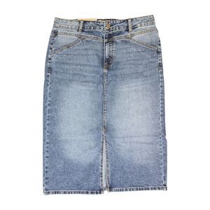 Edited by Hunter McGrady Women's Denim Midi Skirt, High-Rise Fit - Medium Wash
